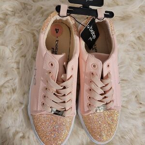 BEBE Gir Pink Shine Glitter Sneaker Tenis Shoes